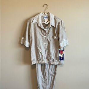Vintage Alice Martin Beige Top and Bottom Set size Large